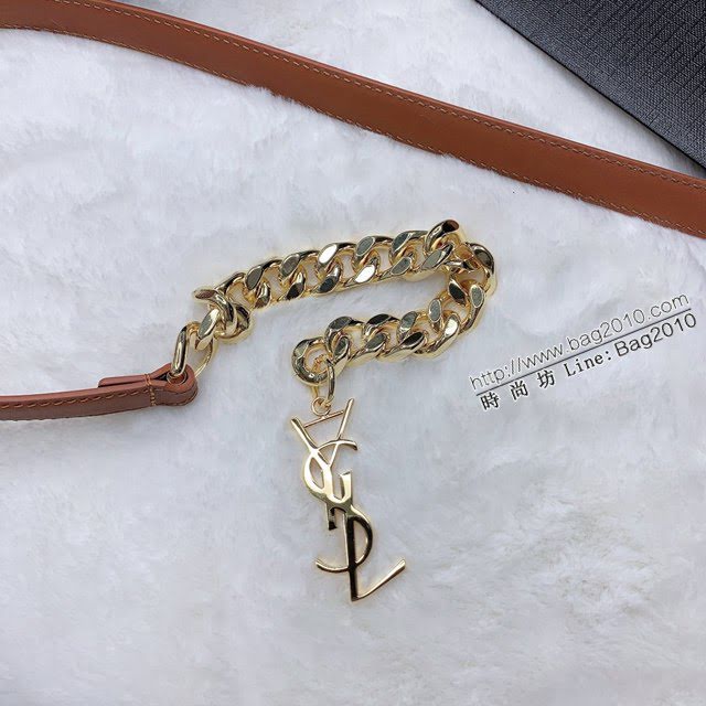 Saint Laurent女士皮帶 聖羅蘭YSL鏈條五金小牛皮腰帶  jjp2145